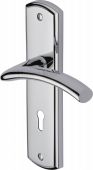 CEN1000-PC Heritage Brass Door Handle Lever Lock Centaur Design Polished Chrome Finish