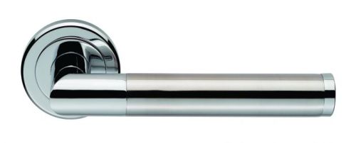 Click Here To Enlarge This Photo Of SZM160CPSN - Carlisle Brass Serozzetta 'Trend' Lever on Round Rose Satin Nickel/Polished Chrome