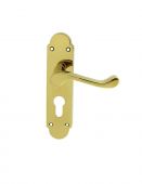 DL168Y - Carlisle Brass 'Oakley' Lever Furniture Euro Profile (47.5mm c/c) Polished Brass