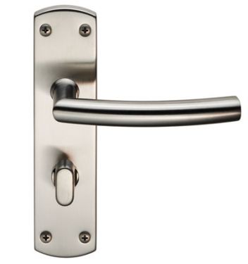 Click Here To Enlarge This Photo Of CSLP1167T/SSS - Carlisle Brass Eurospec Eurosepc Arched Bathroom Levers on 172 x 44mm Backplate Satin Stainless Steel