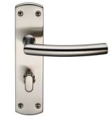 CSLP1167T/SSS - Carlisle Brass Eurospec Eurosepc Arched Bathroom Levers on 172 x 44mm Backplate Satin Stainless Steel