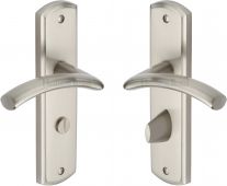 CEN1030-SN Heritage Brass Door Handle For Bathroom Centaur Design Satin Nickel Finish