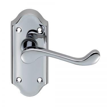 Click Here To Enlarge This Photo Of DL16CP - Carlisle Brass 'Ashtead' Lever Latch Short Plate Furniture Polished Chrome