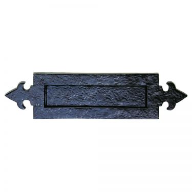 Click Here To Enlarge This Photo Of LF5525 - Carlisle Brass Ludlow Foundries - Fleur De Lys Letter Plate - Black Antique - Size: 365x90mm - c/c: 233mm - Aperture: 198x45mm