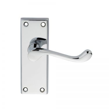 Click Here To Enlarge This Photo Of DL55CP - Carlisle Brass Victorian Scroll Lever on Latch Backplate Polished Chrome
