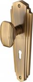 CHA1900-AT Heritage Brass Mortice Knob on Lock Plate Charlston Design Antique Brass Finish