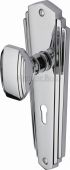 CHA1900-PC Heritage Brass Mortice Knob on Lock Plate Charlston Design Polished Chrome Finish