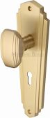 CHA1900-SB Heritage Brass Mortice Knob on Lock Plate Charlston Design Satin Brass Finish