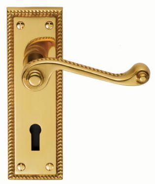 Click Here To Enlarge This Photo Of FG1 - Carlisle Brass Georgian Lever Lock Furniture Polished Brass
