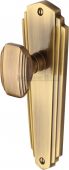CHA1910-AT Heritage Brass Mortice Knob on Latch Plate Charlston Design Antique Brass Finish