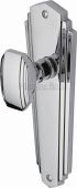 CHA1910-PC Heritage Brass Mortice Knob on Latch Plate Charlston Design Polished Chrome Finish