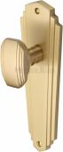 CHA1910-SB Heritage Brass Mortice Knob on Latch Plate Charlston Design Satin Brass Finish