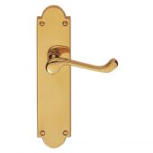 M67 - Carlisle Brass Victorian Shaped Scroll Lever Latch Furniture Polished Brass