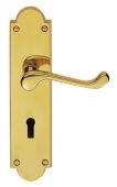 M68 - Carlisle Brass Victorian Shaped Scroll Lever Lock Furniture Polished Brass