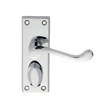 Click Here To Enlarge This Photo Of DL55WCCP - Carlisle Brass Victorian Scroll Lever on Privacy Backplate Polished Chrome