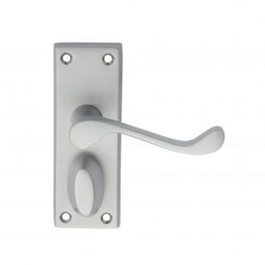 Click Here To Enlarge This Photo Of DL55WCSC - Carlisle Brass Victorian Scroll Lever on Privacy Backplate Satin Chrome