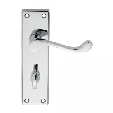 Click Here To Enlarge This Photo Of DL54WCCP - Carlisle Brass Victorian Scroll Lever on Bathroom Backplate Polished Chrome