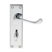 DL54WCCP - Carlisle Brass Victorian Scroll Lever on Bathroom Backplate Polished Chrome