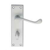 DL54WCSC - Carlisle Brass Victorian Scroll Lever on Bathroom Backplate Satin Chrome