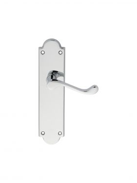 Click Here To Enlarge This Photo Of M67CP - Carlisle Brass Victorian Shaped Scroll Lever Latch Furniture Polished Chrome