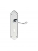 M68CP - Carlisle Brass Victorian Shaped Scroll Lever Lock Furniture Polished Chrome