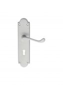 M68SC - Carlisle Brass Victorian Shaped Scroll Lever Lock Furniture Satin Chrome