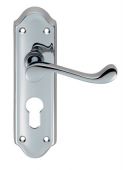 DL17YCP - Carlisle Brass 'Ashtead' Lever Lock Furniture Euro Profile (47.5mm c/c) Polished Chrome