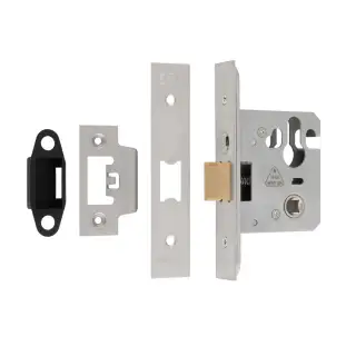 MCN5025SSS - Carlisle Brass Eurospec Easi-T Mortice Cylinder Nightlatch &lbrack;CE&rsqb; - Lockcase Only 68mm Satin Stainless Steel