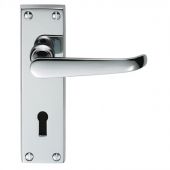 DL30CP - Carlisle Brass 'Ascot' Heavy Victorian Lever Lock Furniture Polished Chrome
