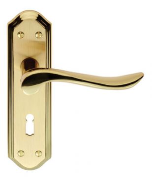 Click Here To Enlarge This Photo Of DL450SBPB - Carlisle Brass 'Lytham' Lever Lock Furniture Satin Brass/Polished Brass