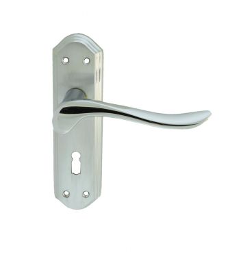 Click Here To Enlarge This Photo Of DL450SCCP - Carlisle Brass 'Lytham' Lever Lock Furniture Satin Chrome/Polished Chrome