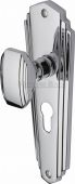CHA1948-PC Heritage Brass Mortice Knob on Euro Profile Plate Charlston Design Polished Chrome Finish