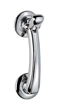 Click Here To Enlarge This Photo Of M43CP - Carlisle Brass Door Knocker On Rose Polished Brass (95mm c/c) Polished Chrome