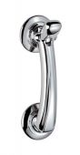 M43CP - Carlisle Brass Door Knocker On Rose Polished Brass (95mm c/c) Polished Chrome