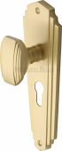 CHA1948-SB Heritage Brass Mortice Knob on Euro Profile Plate Charlston Design Satin Brass Finish