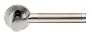 SWL1009DUO - Carlisle Brass Eurospec 'Lucerna' Lever on Round Rose Dual Finish (G304) Satin Stainless Steel/Polished Stainless Steel