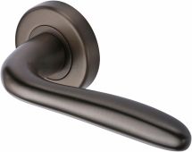 COL1762-MB Heritage Brass Door Handle Lever Latch on Round Rose Columbus Design Matt Bronze Finish