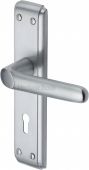 DEC3000-SC Heritage Brass Door Handle Lever Lock Deco Design Satin Chrome Finish