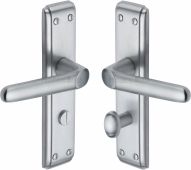 DEC3030-SC Heritage Brass Door Handle For Bathroom Deco Design Satin Chrome Finish