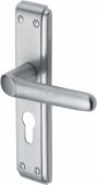 DEC3048-SC Heritage Brass Door Handle For Euro Profile Plate Deco Design Satin Chrome Finish