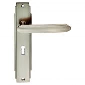 ADR011SN - Carlisle Brass Art Deco Lever on Lock Backplate Satin Nickel