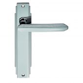 ADR012CP - Carlisle Brass Art Deco Lever on Latch Backplate Polished Chrome