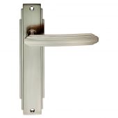 ADR012SN - Carlisle Brass Art Deco Lever on Latch Backplate Satin Nickel