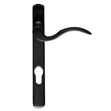 Click Here To Enlarge This Photo Of M140NP92BLRH - Carlisle Brass Narrow Plate Scroll Lever Furniture (92mm Centres - 123mm Screw Centres) Right Hand - Black