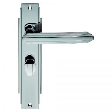 Click Here To Enlarge This Photo Of ADR013CP - Carlisle Brass Art Deco Lever on Bathroom Backplate Polished Chrome