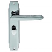 ADR013CP - Carlisle Brass Art Deco Lever on Bathroom Backplate Polished Chrome