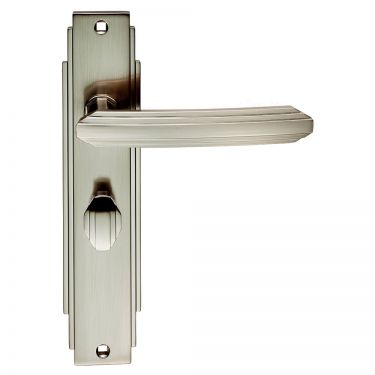 Click Here To Enlarge This Photo Of ADR013SN - Carlisle Brass Art Deco Lever on Bathroom Backplate Satin Nickel