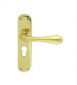 EL21Y - Carlisle Brass Manital 'Astro' Euro Profile Lock Lever Handles (47.5mm c/c) Polished Brass