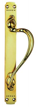 Click Here To Enlarge This Photo Of PF109AR - Carlisle Brass 'Laurin' Pull Handle - (Right Hand) 384 x 97mm Polished Brass