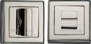 DEC7030-PNF Heritage Brass Square Thumbturn & Emergency Release with Stepped Edge Polished Nickel Finish
